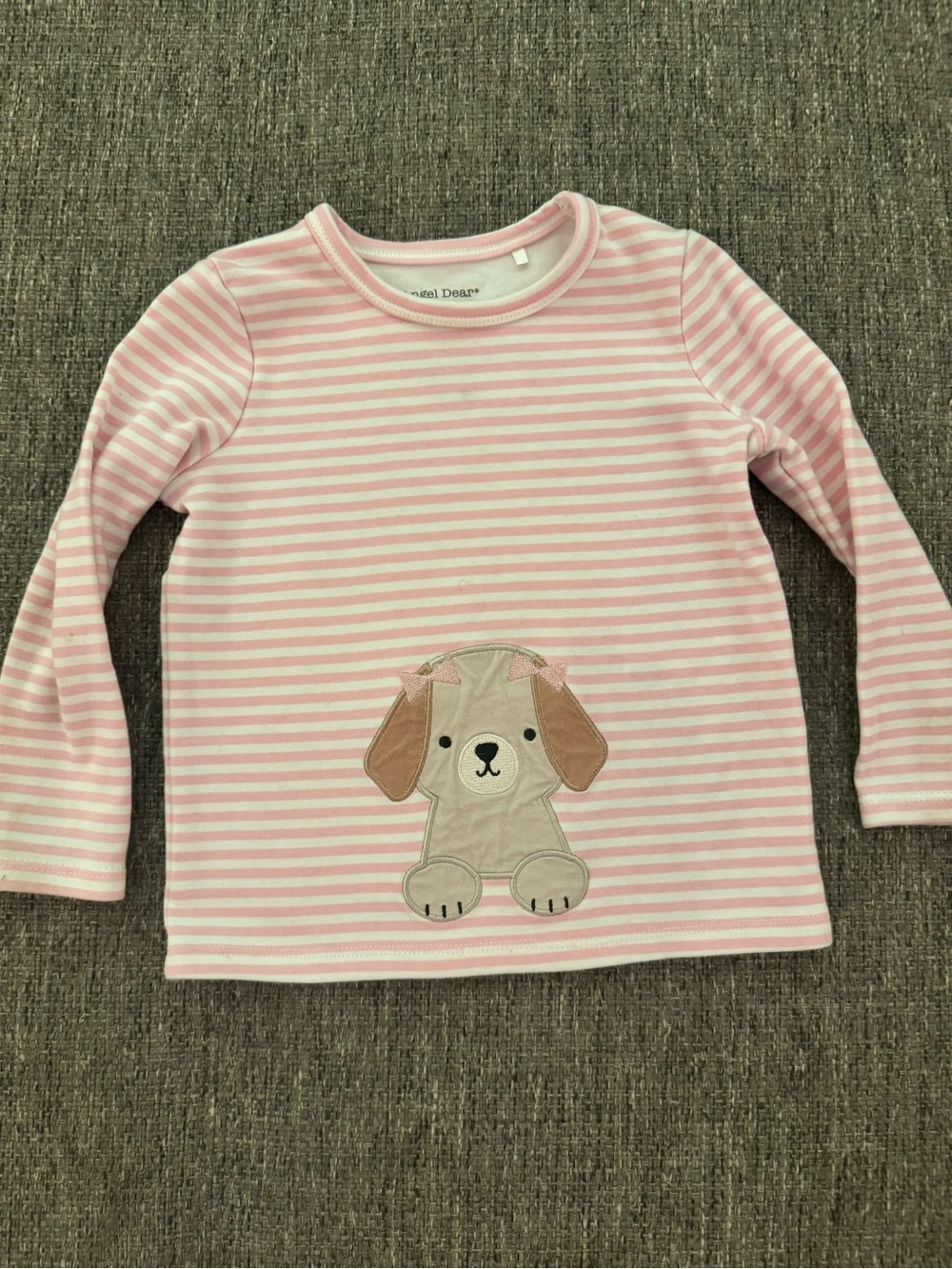 Angel Dear Pink Striped Puppy Dog Long Sleeve Top 18-24M